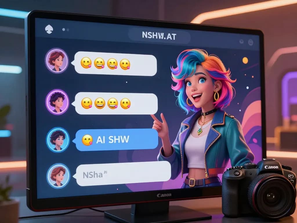 Engaging NSFW AI chat interaction with vibrant character and digital interface.