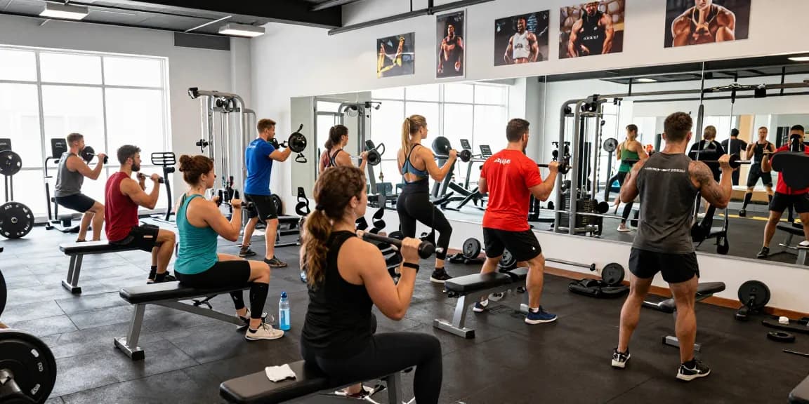 Steroide Boutique users engaged in dynamic fitness training, showcasing dedication and energy in a modern gym environment.