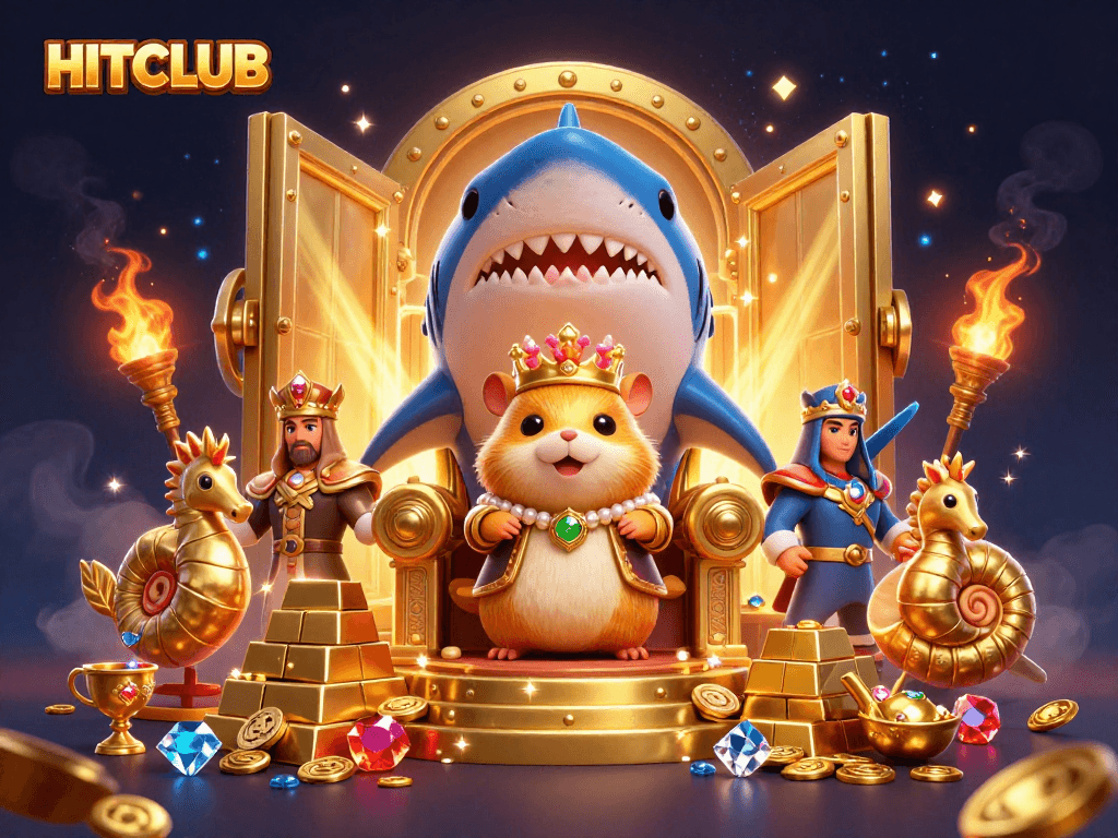 Join the HITCLUB adventure with a golden hamster king and treasures from the 3D casino world.