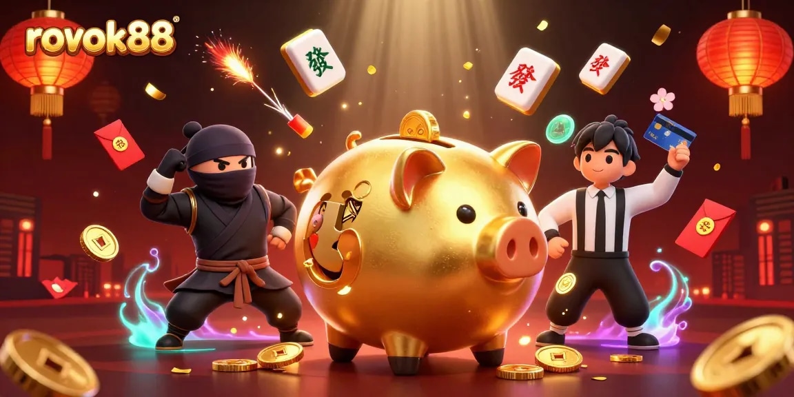 Experience the thrill of rokok88 with a vibrant gaming scene featuring dynamic characters and rich details.
