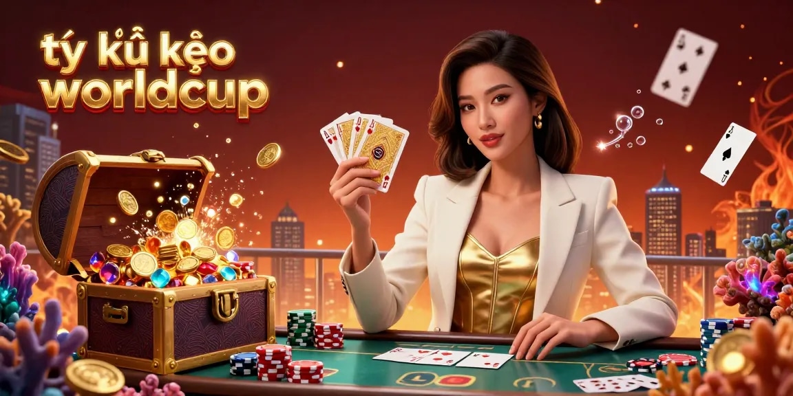 Bet on tỷ lệ kèo worldcup with an elegant Asian woman showcasing gambling strategies in a bustling casino setting.