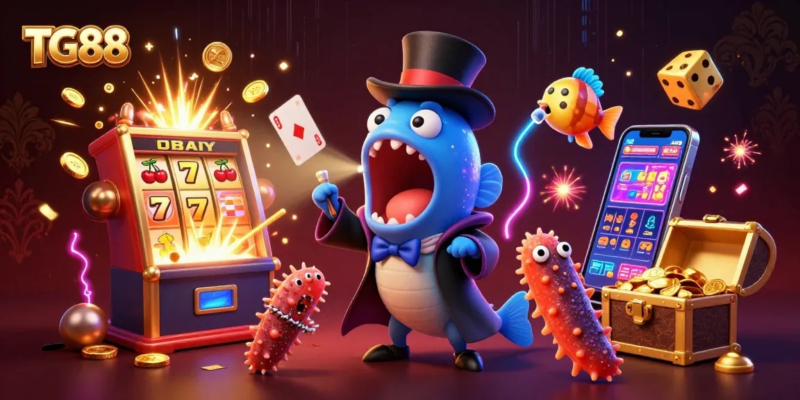Engage with TG88's dazzling casino world featuring vibrant characters and exciting gameplay.