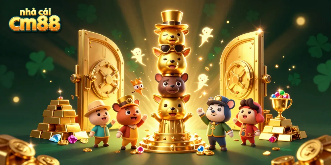 Engage in exciting gameplay at nhà cái cm88 with vibrant casino elements and golden treasures.