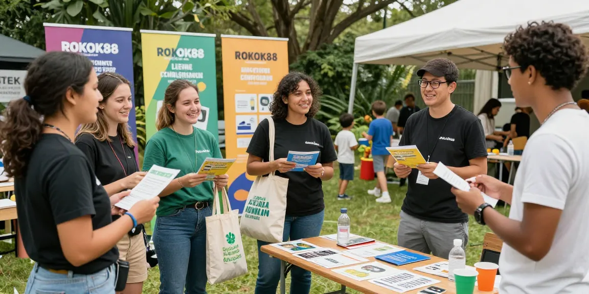 Community gathering promoting ROKOK88 campaign for meaningful change.
