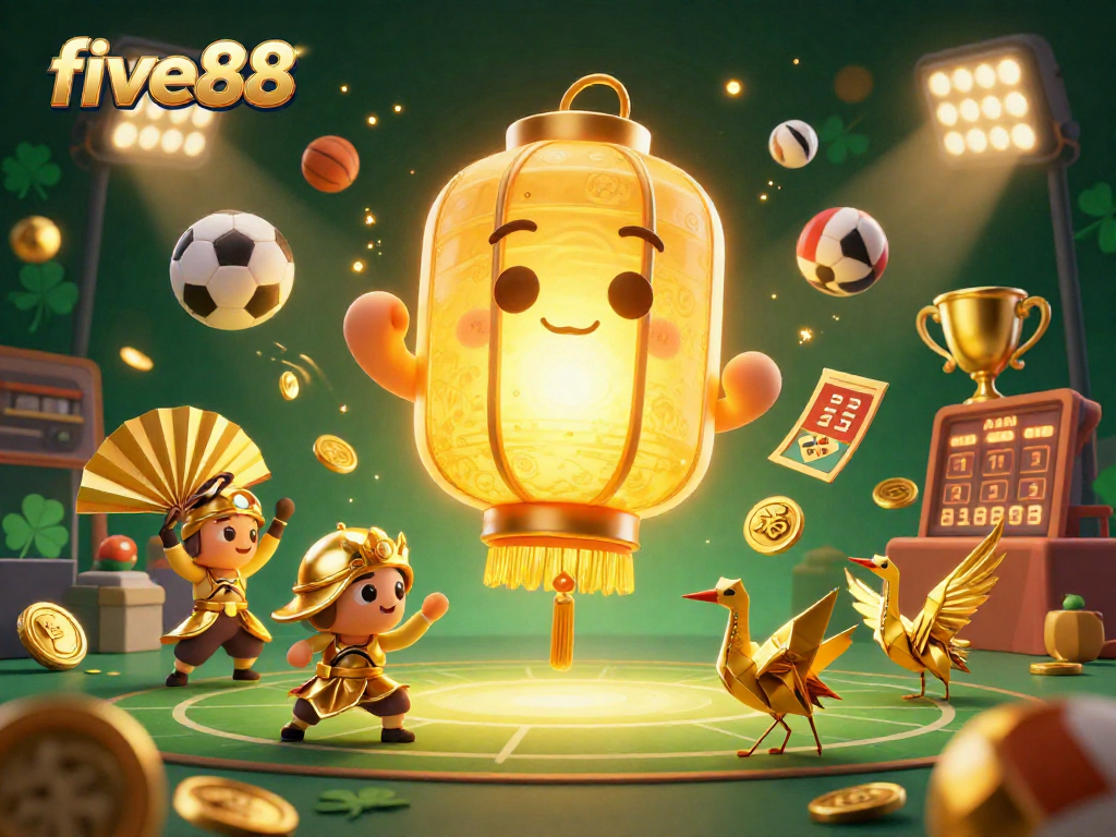 Experience the excitement of five88 with dynamic sports elements and vibrant casino characters!