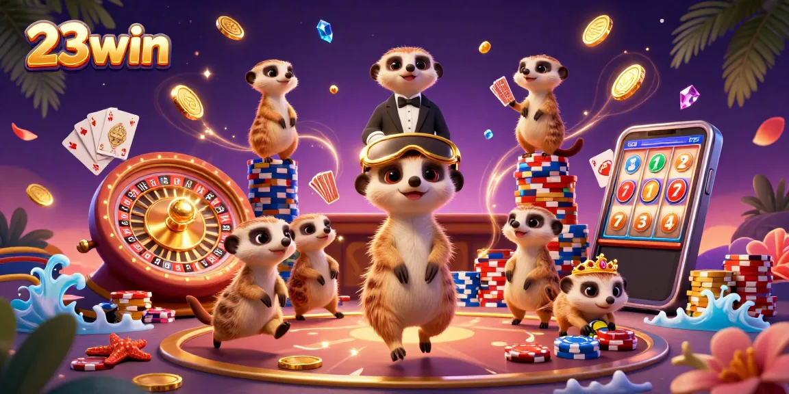 Experience the vibrant 23win casino adventure with meerkats, showcasing lively gameplay and rich graphics.
