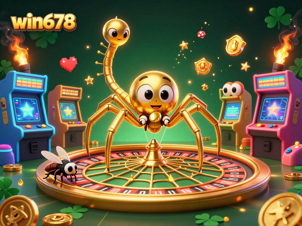 Experience thrilling bets at win678 with vibrant 3D casino illustration featuring engaging characters.