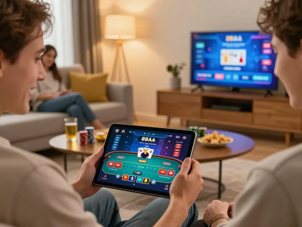 Experience the excitement of playing on 88aa trang chủ while enjoying a cozy home environment with friendly competition.