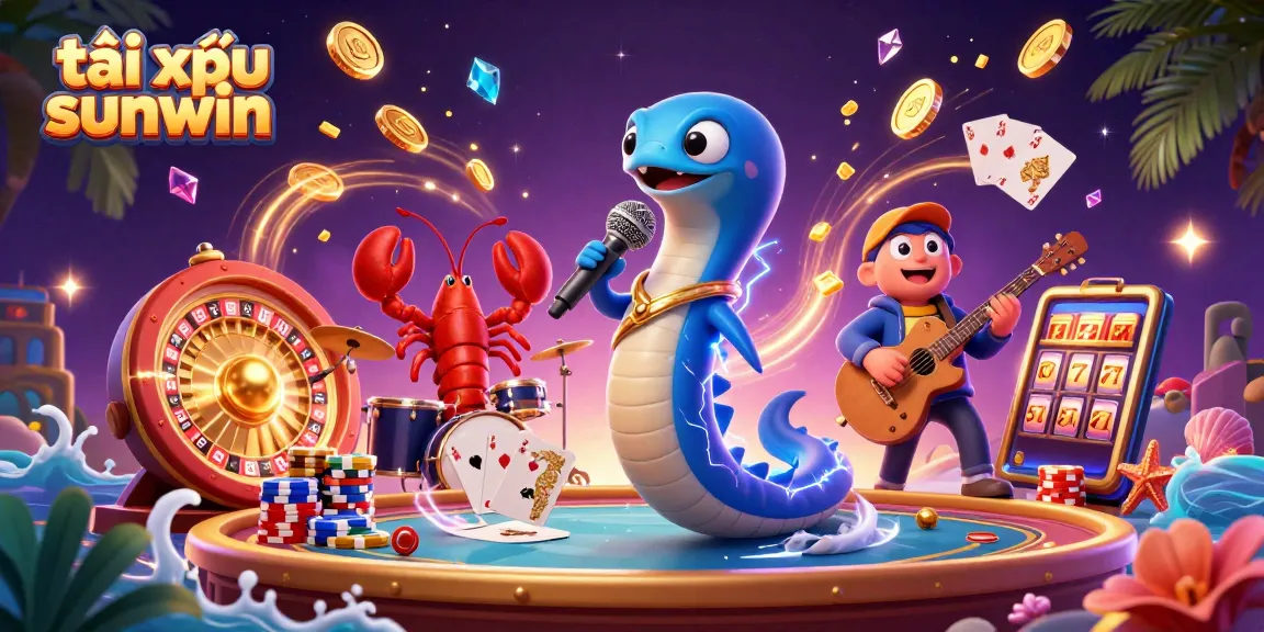 Experience the thrill of tài xỉu sunwin with vibrant underwater casino elements and dynamic characters.