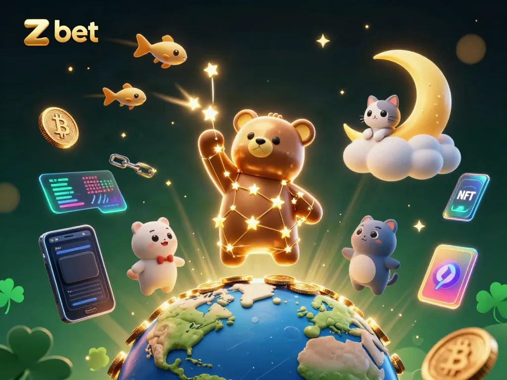 Win big with zbet's thrilling casino experience, featuring glowing coins and vibrant characters.