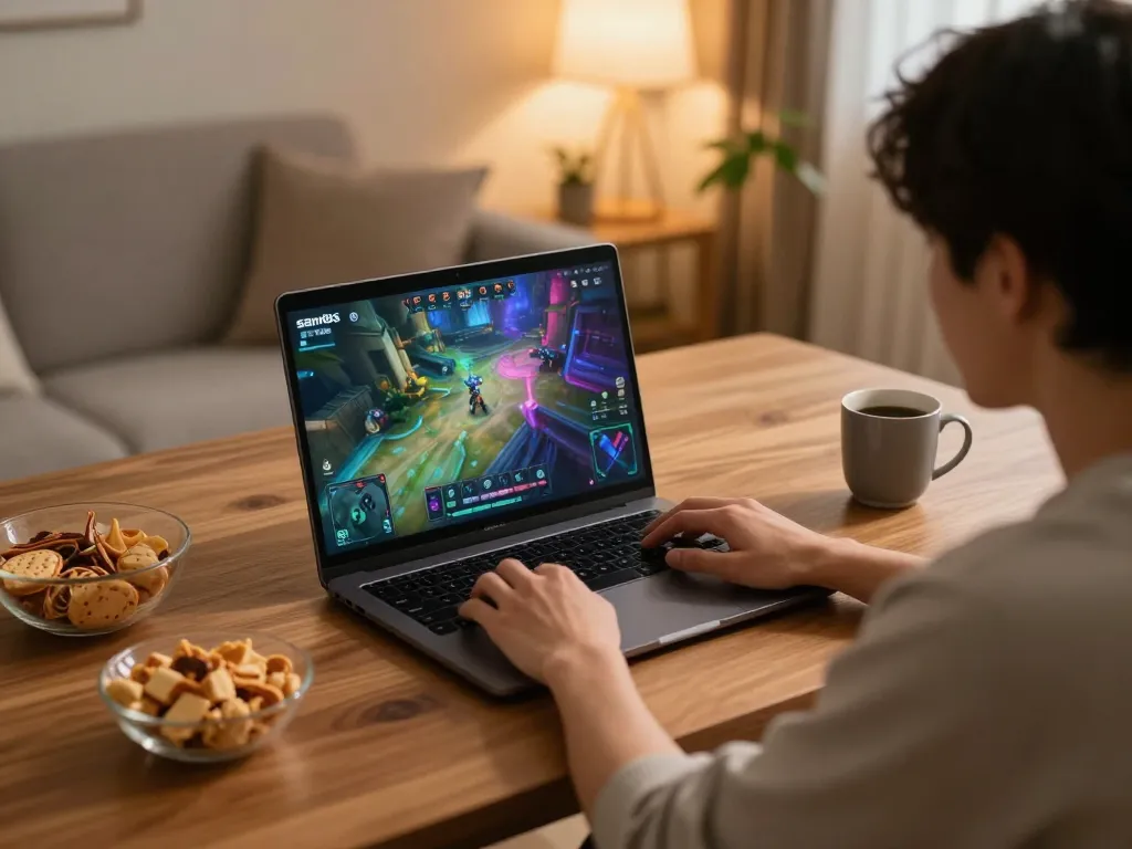 Engaging online gameplay at sam86 featuring a user immersed in vibrant gaming interface