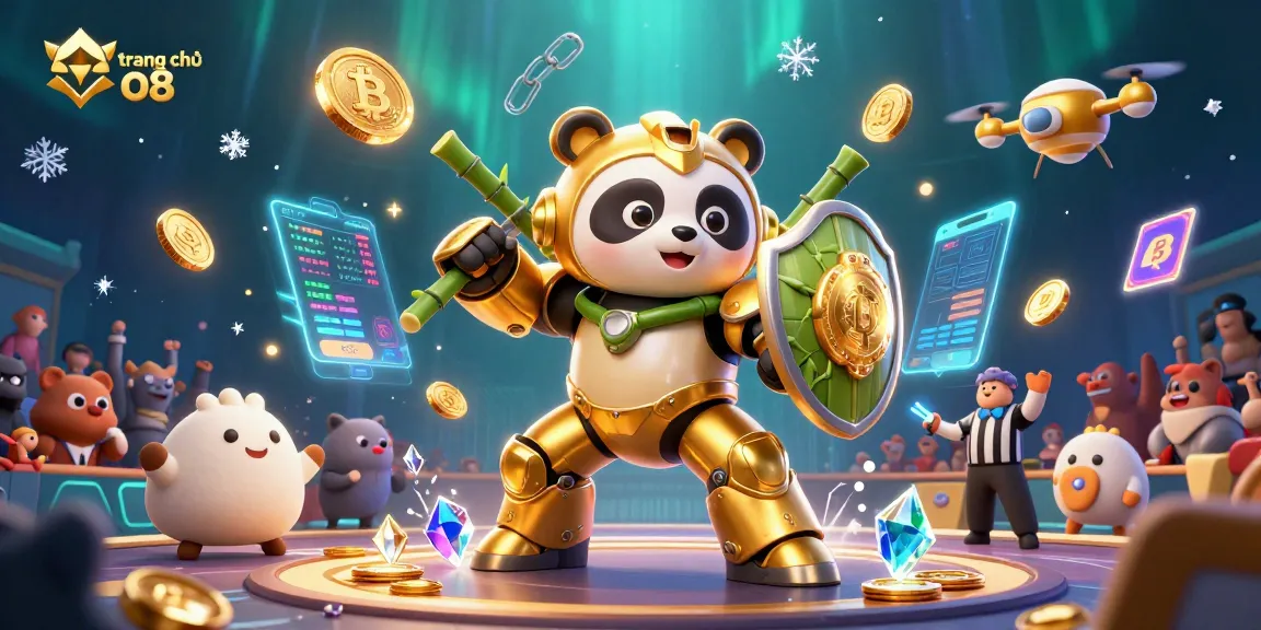 Experience the thrill of gaming at trang chủ o8 with vibrant 3D characters and blockchain elements.