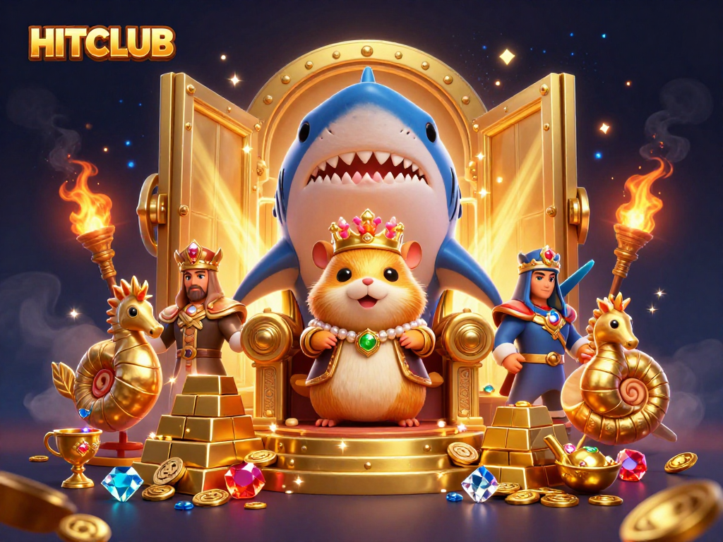 Join the HITCLUB adventure with a golden hamster king and treasures from the 3D casino world.