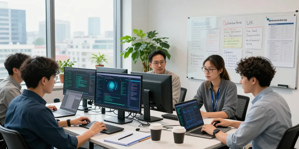 Team discussing cyber essentials UK certification strategies in modern office