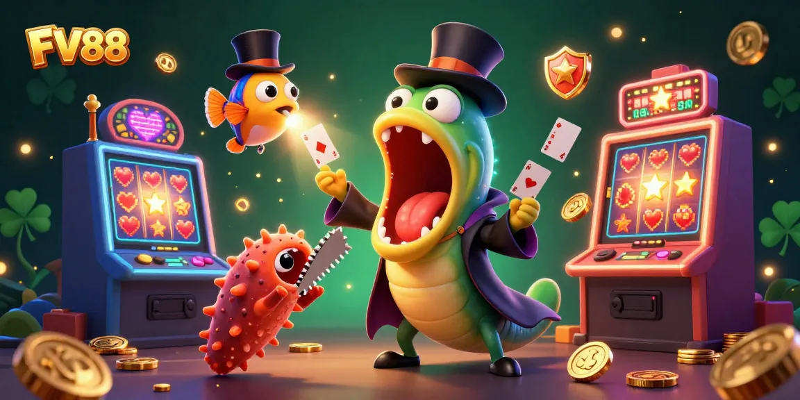 Join the excitement with FV88's vibrant slot games featuring colorful characters and jackpots.