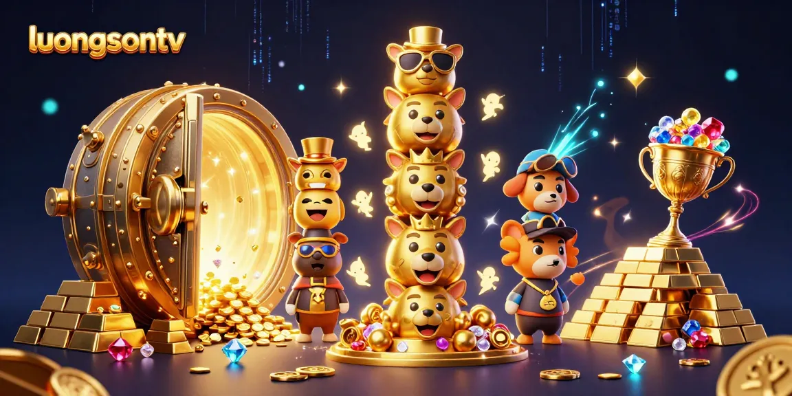 Experience the thrill of betting with luongsontv's vibrant 3D casino scene filled with golden treasures.