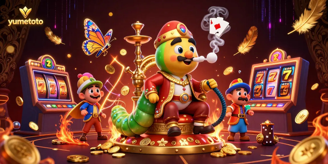 Spin to win with Yumetoto, where the caterpillar blazes a golden path in an exciting casino scene.