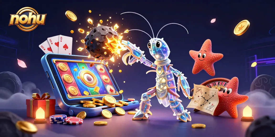 Experience nohu gaming action with galactic shrimp in a dynamic casino scene full of excitement.