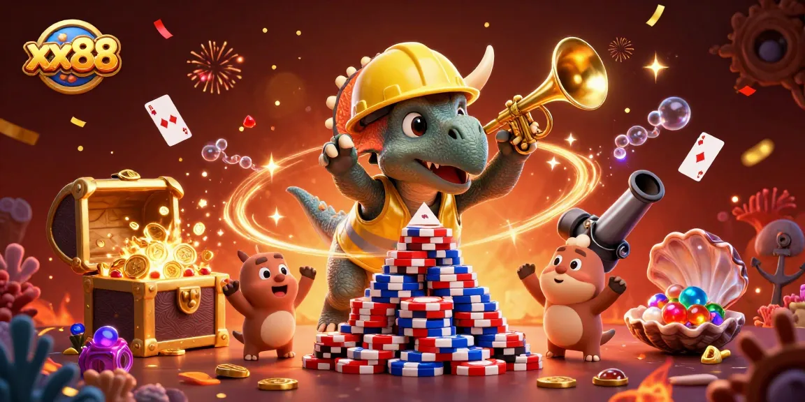 Engage in thrilling gameplay at xx88 Casino with vibrant 3D characters and rich casino elements.