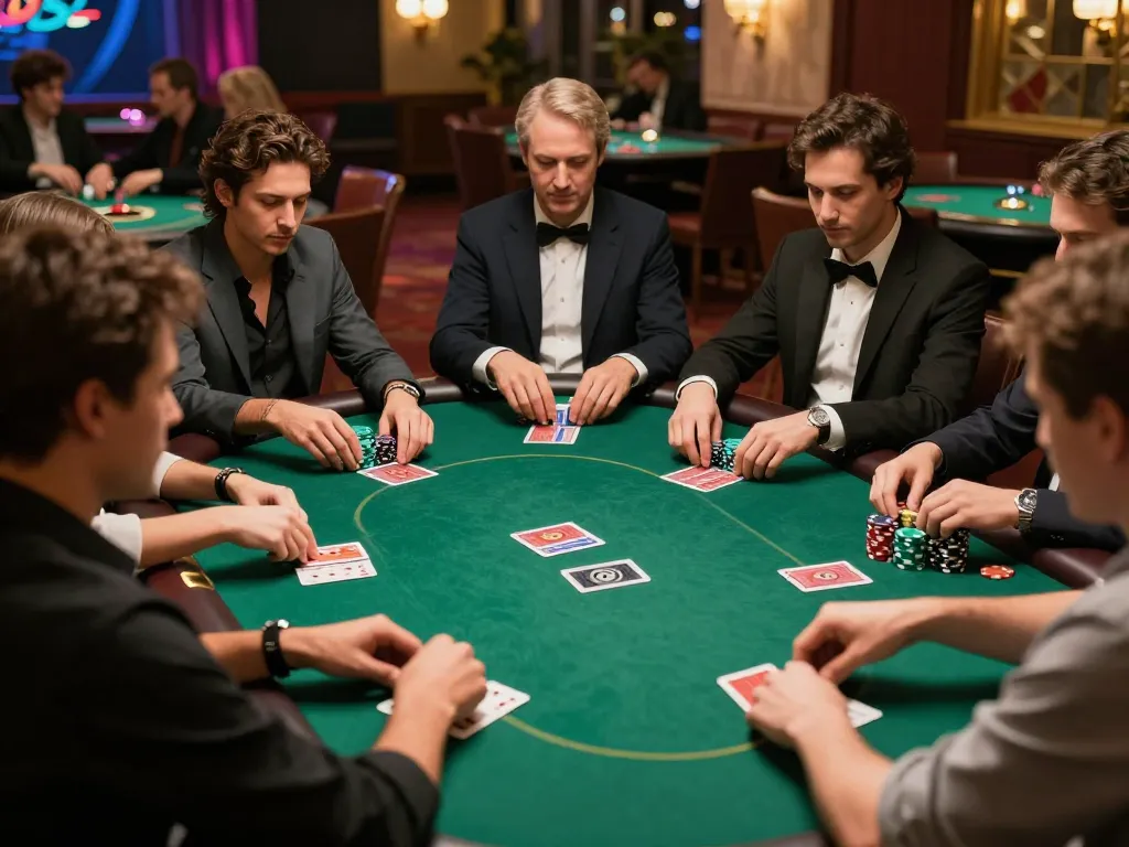 Engaged players at lc 88 poker table during an exciting game night