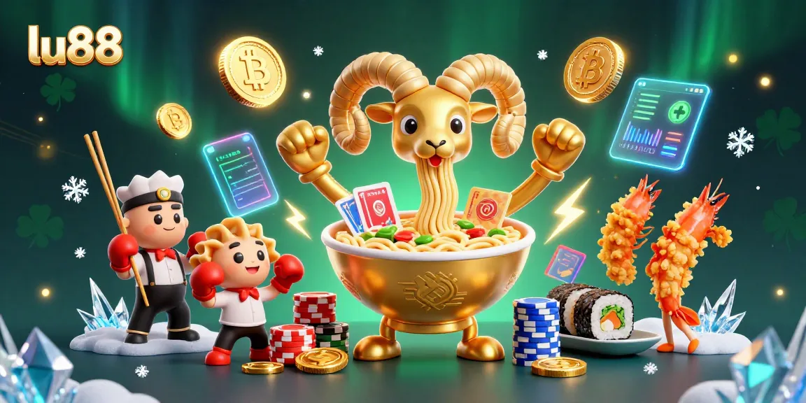 Join the action with lu88's vibrant online casino scene featuring dynamic characters and crypto elements.