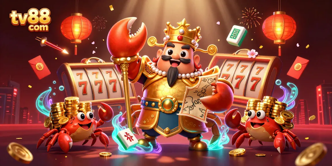 Join the excitement of gaming at tv88 com with a golden crab emperor and thrilling slot elements