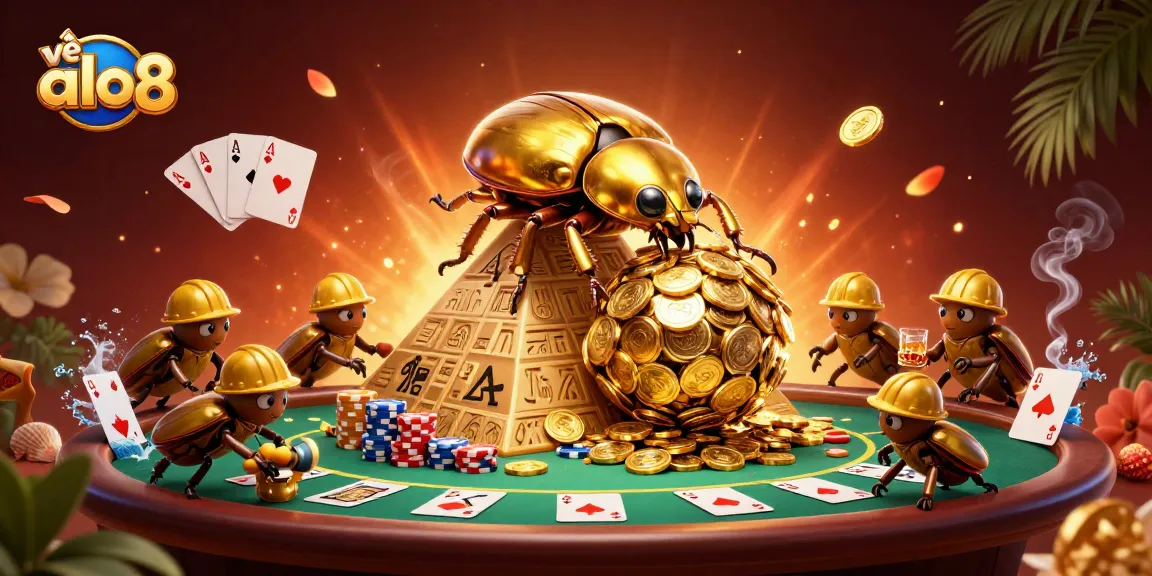 Experience the thrill of về alo8 in this vibrant 3D casino-themed digital illustration.