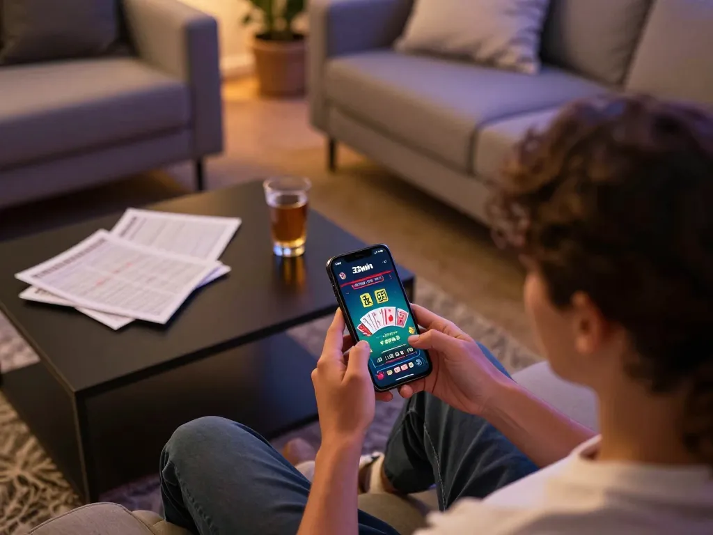 Experience winning strategies with 33win mobile app during an interactive blackjack game.