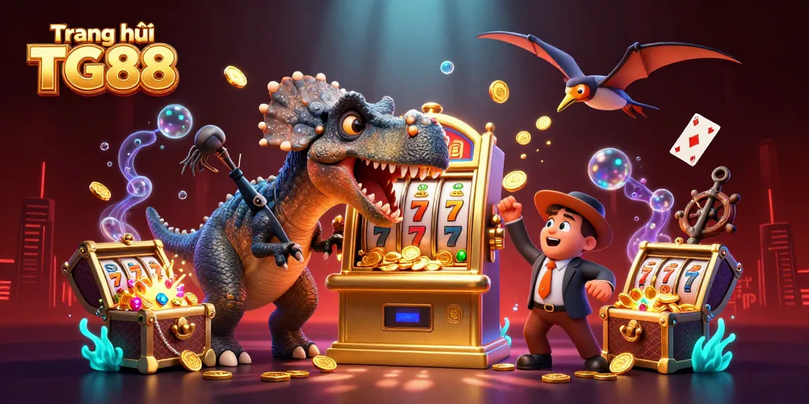 Experience thrilling wins at Trang chủ TG88 as a dinosaur discovers jackpot coins at the casino.
