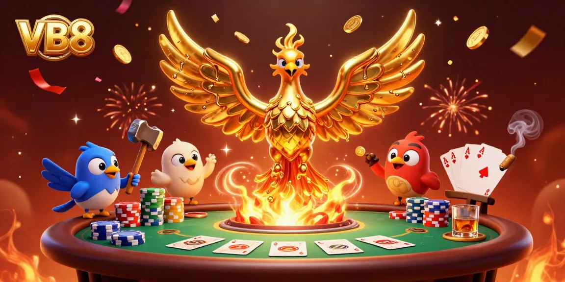 Experience thrilling victories with VB8, featuring gold phoenix and vibrant poker action.