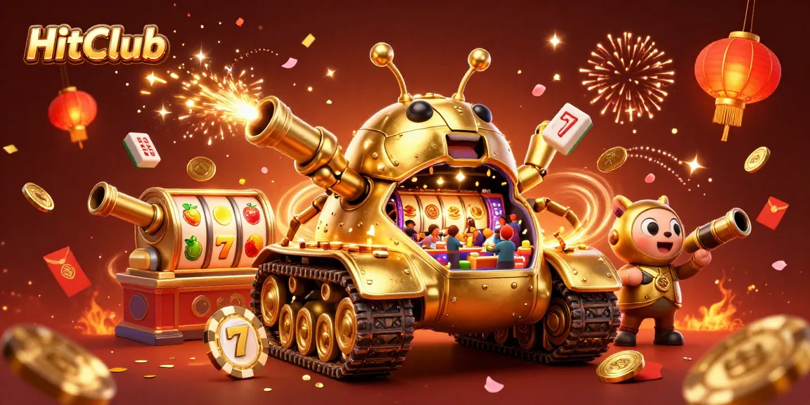 Experience the excitement of HitClub's casino games in this vibrant 3D illustration.