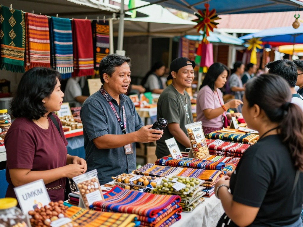 rokok88 showcases local UMKM products in a vibrant Indonesian market