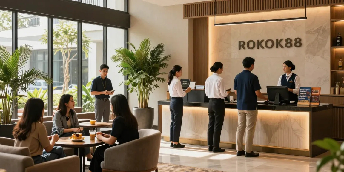 rokok88 hotel lobby with welcoming staff and inviting atmosphere