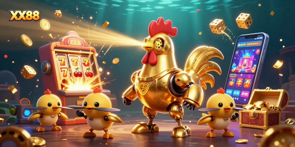 Experience dynamic gameplay at XX88 with a vibrant jackpot explosion of coins and colorful casino elements.