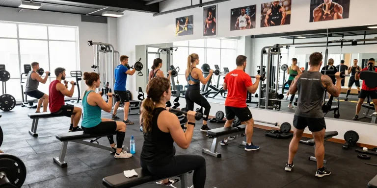 Steroide Boutique users engaged in dynamic fitness training, showcasing dedication and energy in a modern gym environment.