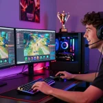Exciting gaming gear setup showcasing rokok88 mechanical keyboard and RGB gaming chair for enhanced performance.