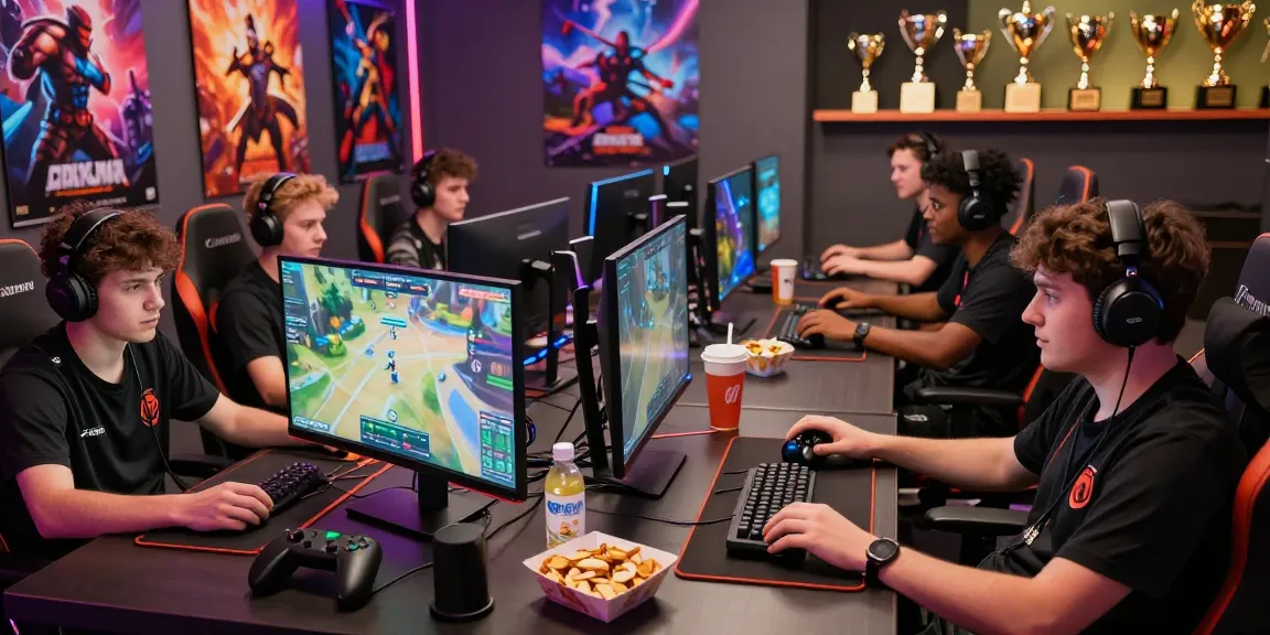 Komunitas gaming online MEGAWIN88 dengan gamer beragam sedang berinteraksi dan bermain bersama.